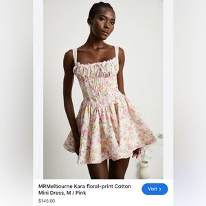 Miss Rosier KARA FLORAL-PRINT COTTON MINI DRESS